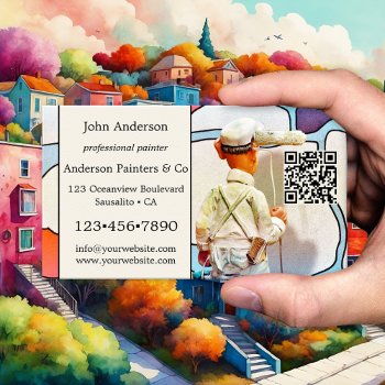 Whimsical Artistic Painter Business Card by sunnysites at Zazzle