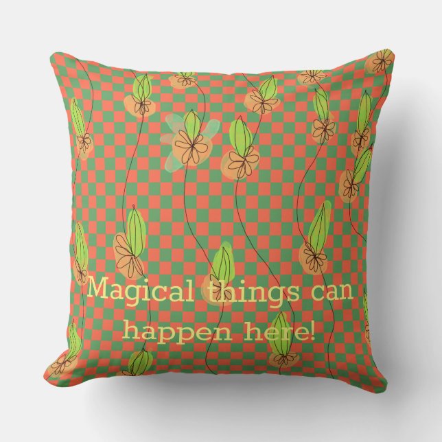 Whimsical, Artsy Magical Fun Throw Pillow (Front)