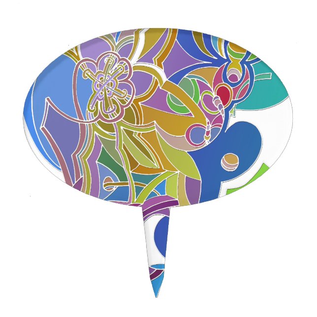 Whimsical Artwork Cake Topper (Front)