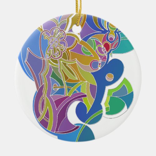 Whimsical Artwork Ceramic Ornament