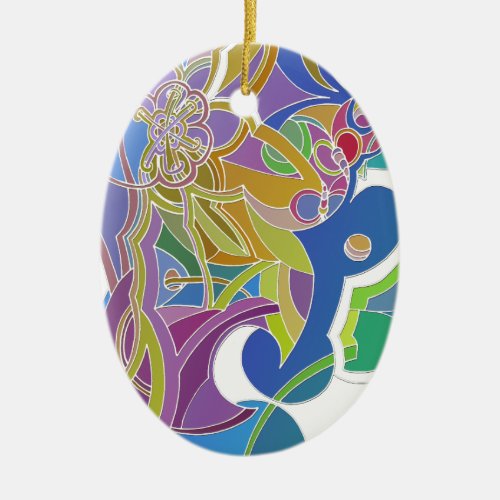 Whimsical Artwork Ceramic Ornament