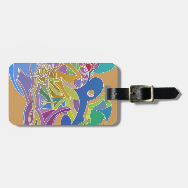Whimsical Artwork Luggage Tag (Front Horizontal)