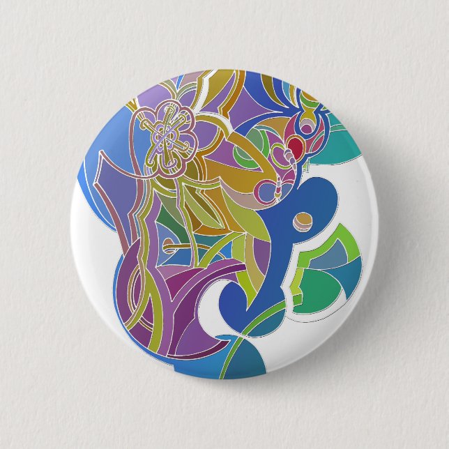 Whimsical Artwork Pinback Button (Front)