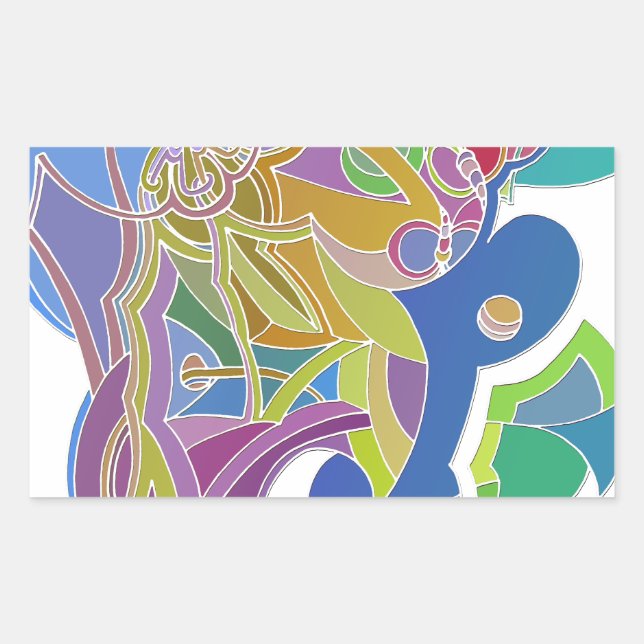 Whimsical Artwork Rectangular Sticker (Front)