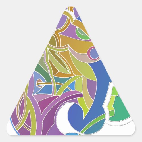 Whimsical Artwork Triangle Sticker