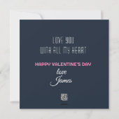 Whimsical Astronaut Valentine's  Holiday Card (Back)