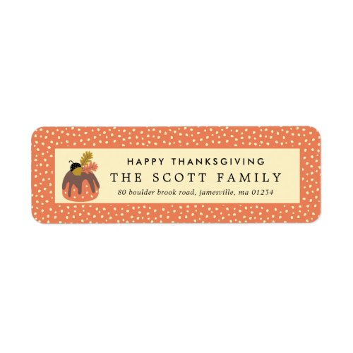 Whimsical Autumn Dessert Thanksgiving Dinner Label