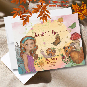 Whimsical Autumn  Fairy Baby Shower Thank You Note