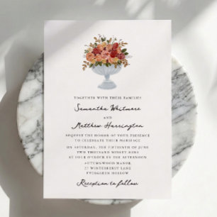 Whimsical Autumn Floral Arrangement Wedding Invita Invitation