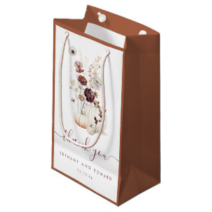 Whimsical Autumn Floral Wedding Favor Small Gift Bag