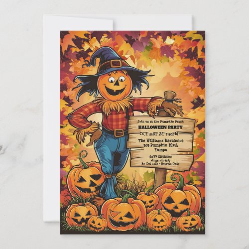 Whimsical Autumn Harvest Halloween Party Invitation