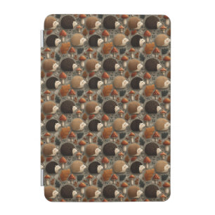 Whimsical Autumn Hedgehog & Mushroom Pattern iPad Mini Cover