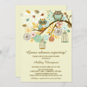 Whimsical Autumn Owls Baby Shower Invitation (Front/Back)