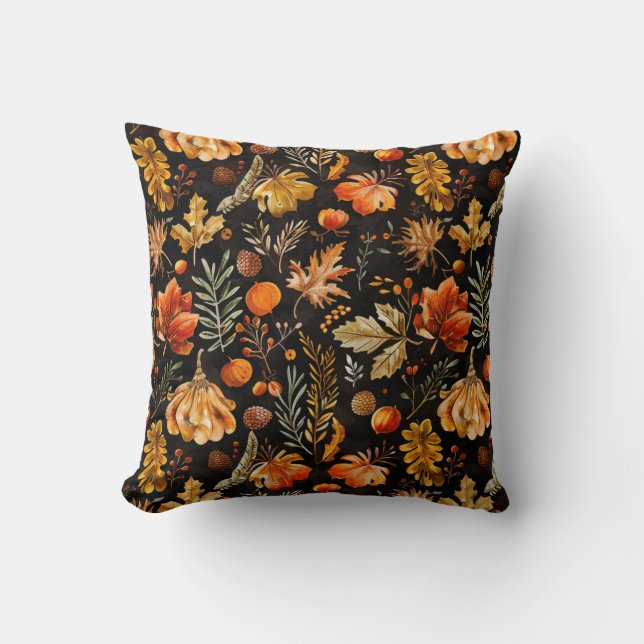 Whimsical Autumn Throw Pillow (Front)