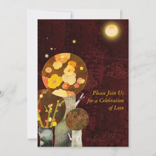 Whimsical Autumn Trees: Fall Wedding Invitations