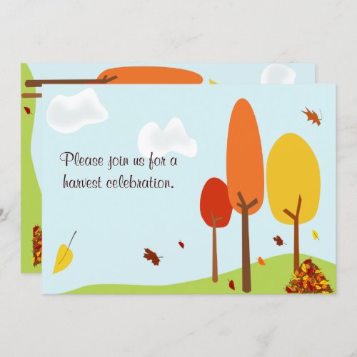 Whimsical Autumn Trees Invitation