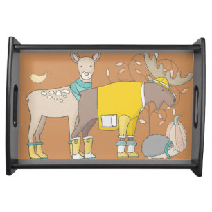 Whimsical Autumn Woodland Friends Serving Tray
