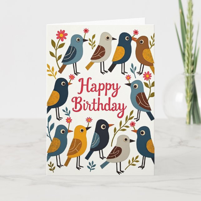 Whimsical Avian Greeting Card (Front)