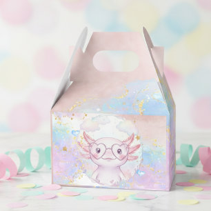 Whimsical axolotl kids birthday favor boxes