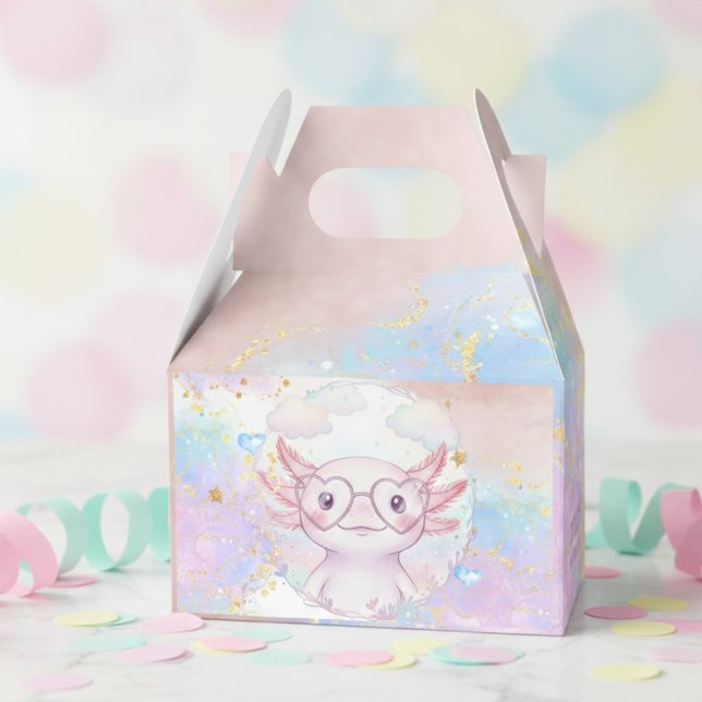 Whimsical axolotl kids birthday favor boxes (Creator Uploaded)