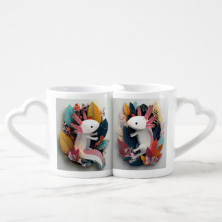 Whimsical Axolotl Lovers Coffee Mug Set