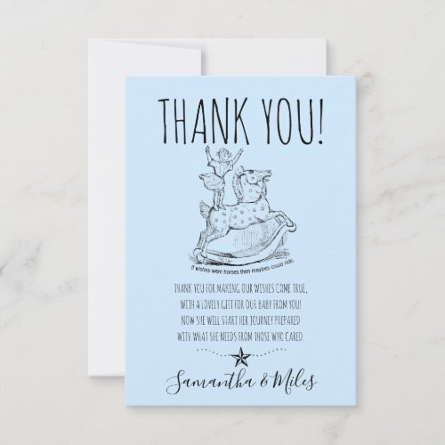 Whimsical Baby Boy Baby Shower Blue Thank You