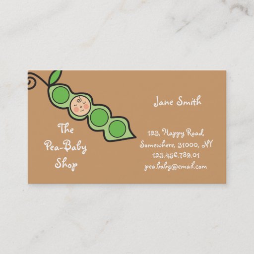 Customizable Baby Boy Pea in a Pod / Cute Cartoon Profile Card Business Cards