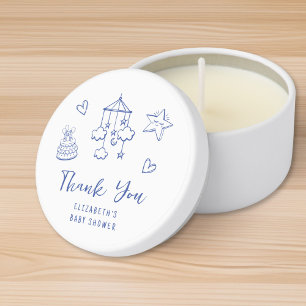 Whimsical Baby Boy Shower Thank You Mini Candle Favors