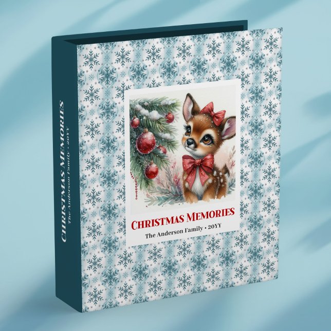 Whimsical baby deer snowy forest kids memory album 3 ring binder (Whimsical baby deer snowy forest kids memory binder

)