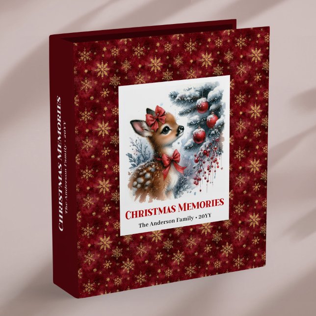 Whimsical baby fawn christmas scene kids memory  3 ring binder (Whimsical baby fawn christmas scene kids memory album

)