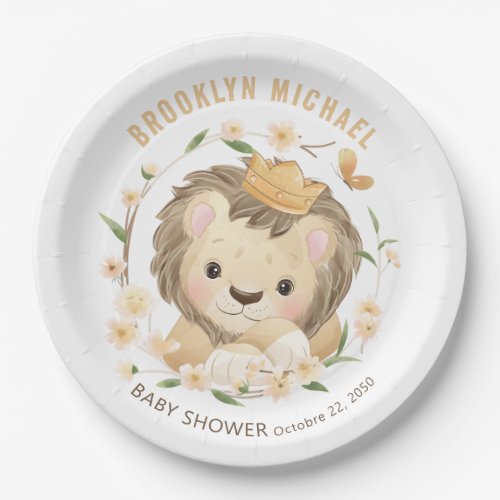 Whimsical Baby Lion king Baby Shower Paper Plates
