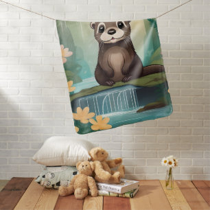 Whimsical Baby Otter, Blanket