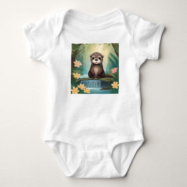Whimsical Baby Otter, Bodysuit (Front)