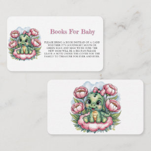 Whimsical Baby Shower Dino Delight Books For Baby Enclosure Card
