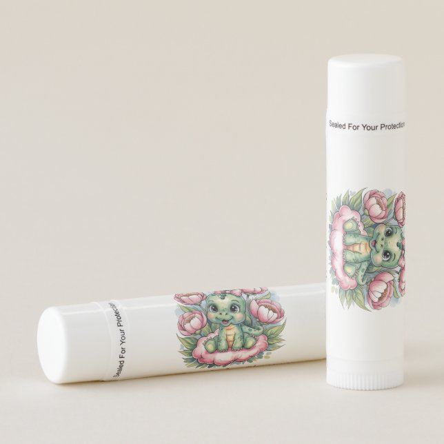 Whimsical Baby Shower Dino Delight Lip Balm (Front)