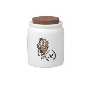 Whimsical Bactrian Camel Monogram Candy Jar