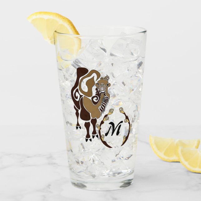 Whimsical Bactrian Camel Monogram Glass (Front Ice)