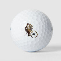 Whimsical Bactrian Camel Monogram Golf Balls