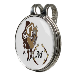 Whimsical Bactrian Camel Monogram Golf Hat Clip