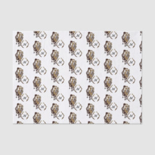 Whimsical Bactrian Camel Monogram Tissue Paper