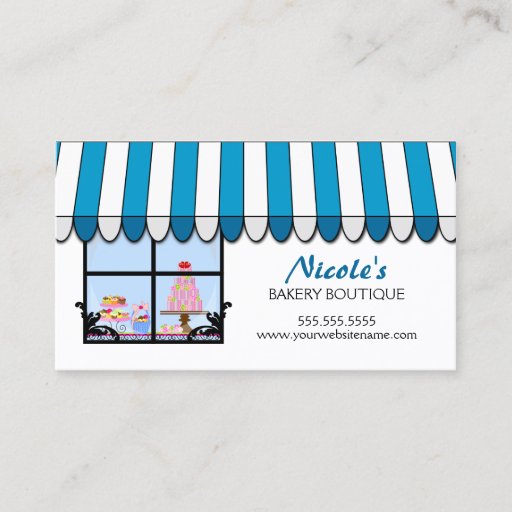 Customizable Whimsical Bakery Boutique / Shop Business Cards
