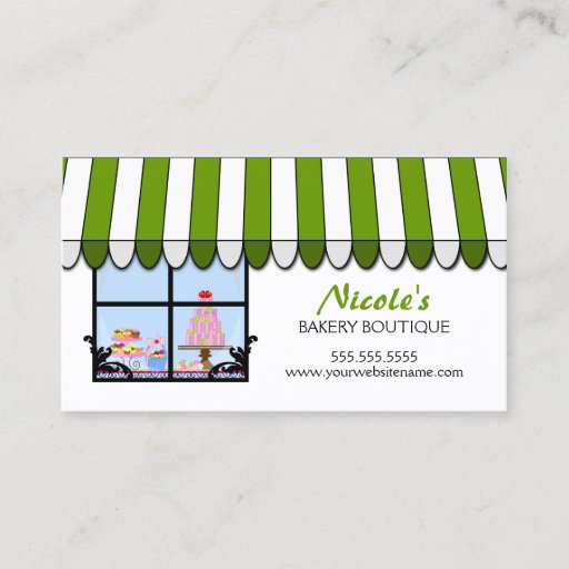 Customizable Whimsical Bakery Boutique / Shop Business Cards