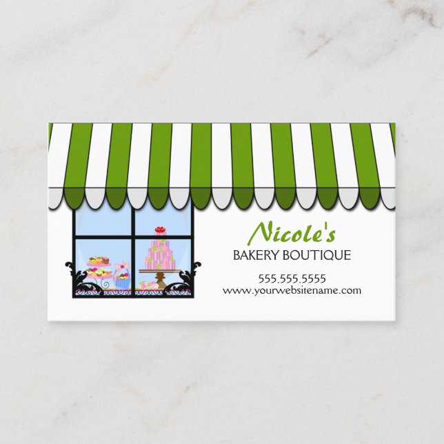 Whimsical Bakery Boutique / Shop Business Card (Front)