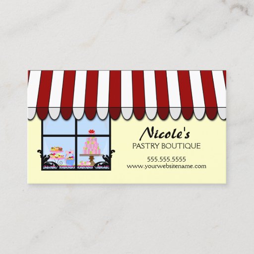 Customizable Whimsical Bakery Boutique / Shop Business Cards
