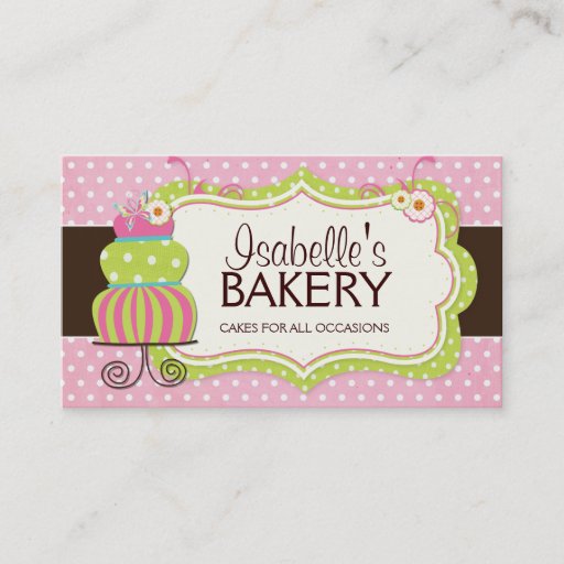 Customizable Whimsical Bakery Business Card