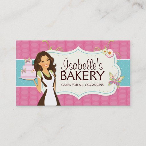 Customizable Whimsical Bakery Business Card