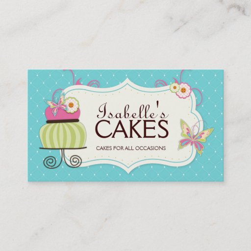 Customizable Whimsical Bakery Business Card