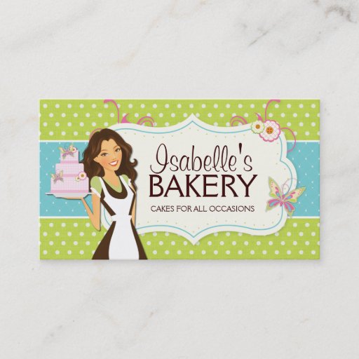 Customizable Whimsical Bakery Business Card