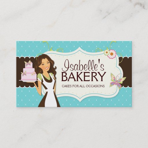 Customizable Whimsical Bakery Business Card