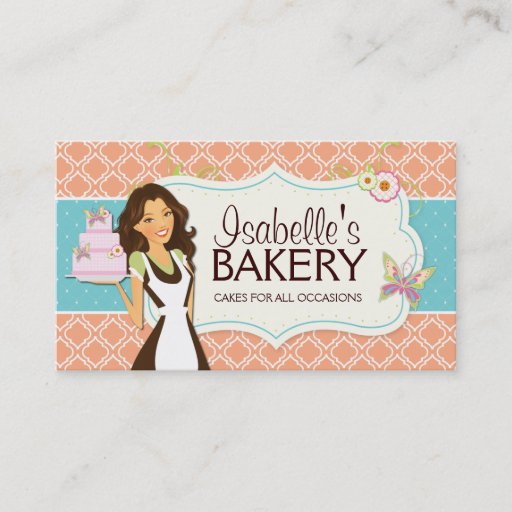 Customizable Whimsical Bakery Business Card